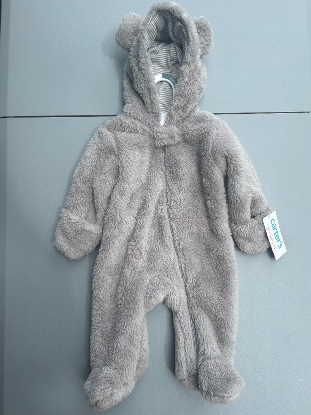 Carter's Just One You Baby Hooded Bodysuit - Gray - Size 3 months